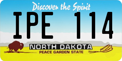 ND license plate IPE114