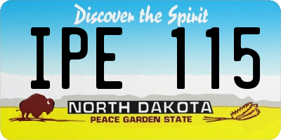 ND license plate IPE115