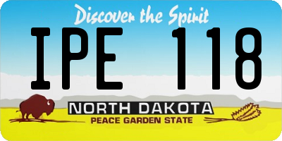 ND license plate IPE118