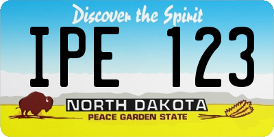 ND license plate IPE123