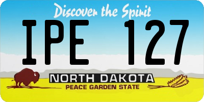 ND license plate IPE127