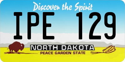 ND license plate IPE129