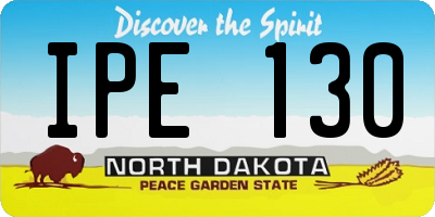 ND license plate IPE130