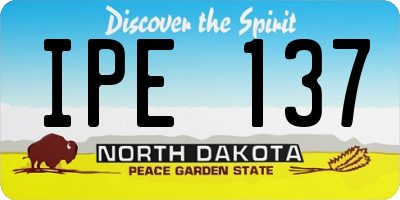 ND license plate IPE137