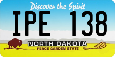 ND license plate IPE138