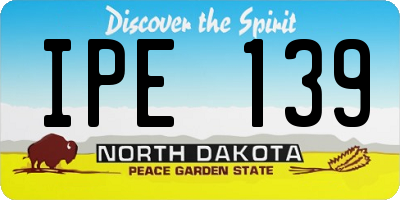 ND license plate IPE139