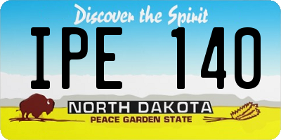 ND license plate IPE140