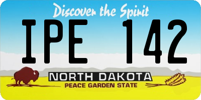 ND license plate IPE142
