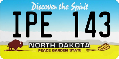 ND license plate IPE143