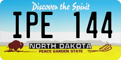 ND license plate IPE144