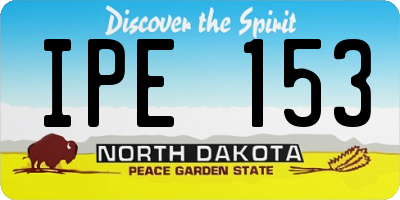 ND license plate IPE153