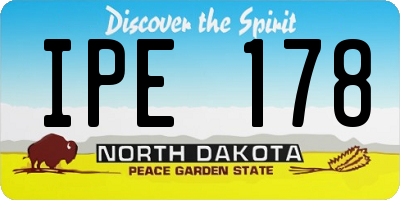 ND license plate IPE178