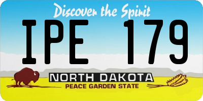 ND license plate IPE179