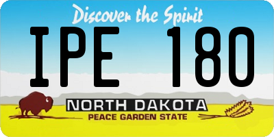 ND license plate IPE180