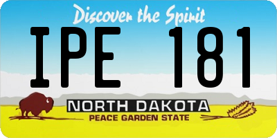 ND license plate IPE181