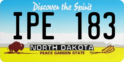 ND license plate IPE183
