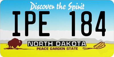 ND license plate IPE184