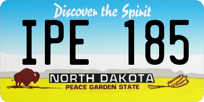 ND license plate IPE185