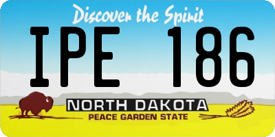ND license plate IPE186