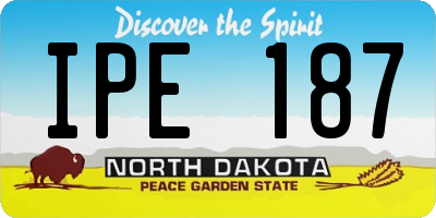 ND license plate IPE187