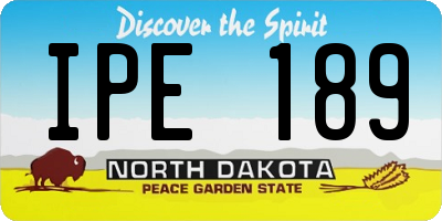 ND license plate IPE189