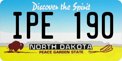 ND license plate IPE190