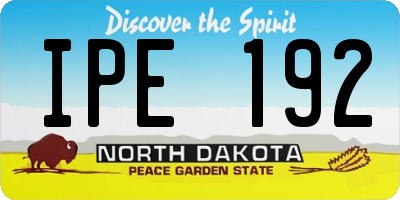 ND license plate IPE192
