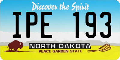ND license plate IPE193
