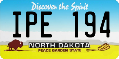 ND license plate IPE194