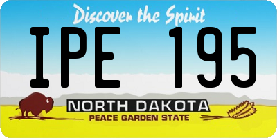 ND license plate IPE195