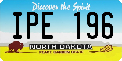 ND license plate IPE196