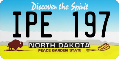 ND license plate IPE197
