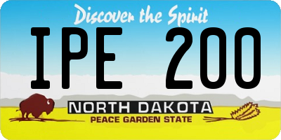 ND license plate IPE200