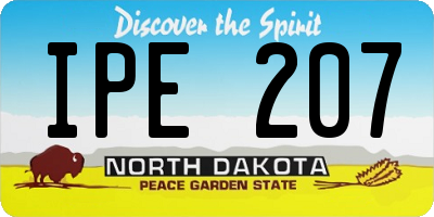 ND license plate IPE207