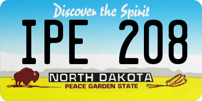 ND license plate IPE208
