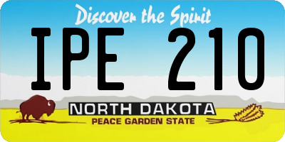 ND license plate IPE210