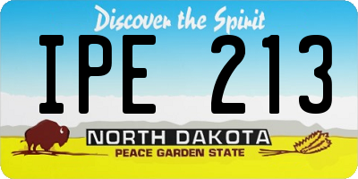 ND license plate IPE213