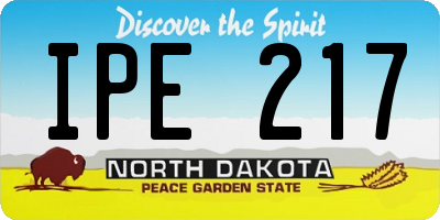 ND license plate IPE217