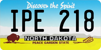 ND license plate IPE218