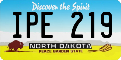 ND license plate IPE219