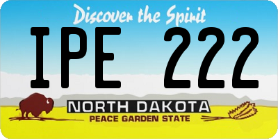 ND license plate IPE222