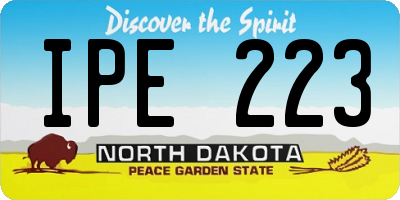 ND license plate IPE223