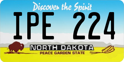 ND license plate IPE224