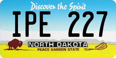 ND license plate IPE227