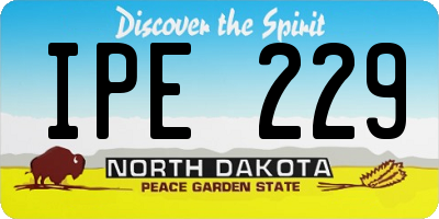 ND license plate IPE229