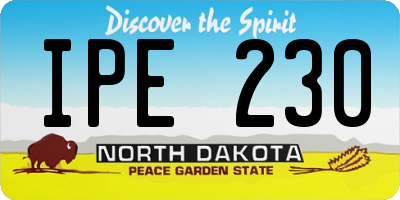 ND license plate IPE230