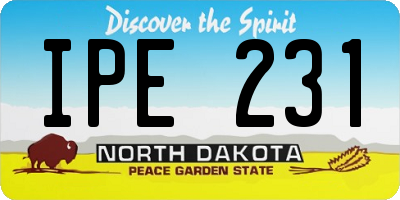 ND license plate IPE231