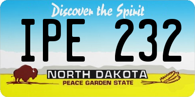 ND license plate IPE232