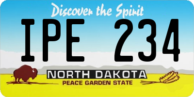 ND license plate IPE234