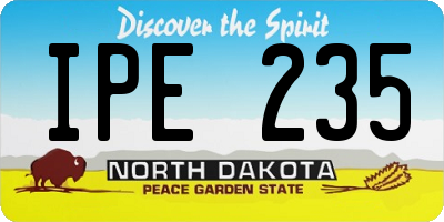 ND license plate IPE235
